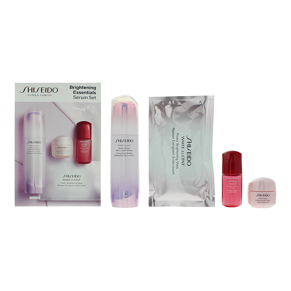 Shiseido Brightening Essentials Eye Gift Set 50ml Gel Cream + 15ml Eye Cream + 15ml Power Infusing Concentrate + Power Brightening Mask - Glow Empire