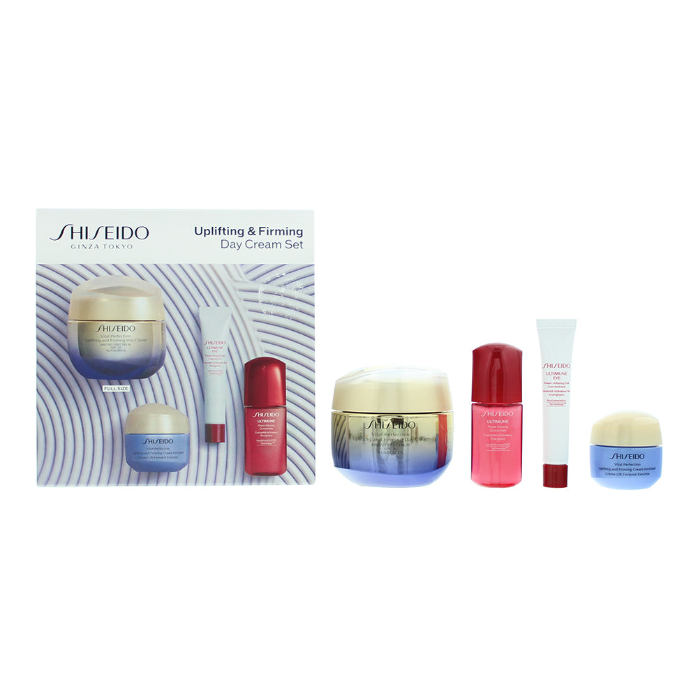 Shiseido Vital Perfection Gift Set 50ml Cream + 15ml Overnight Firming Treatment + 10ml Power Infusing Concentrate + 3ml Eye Treatment - Glow Empire
