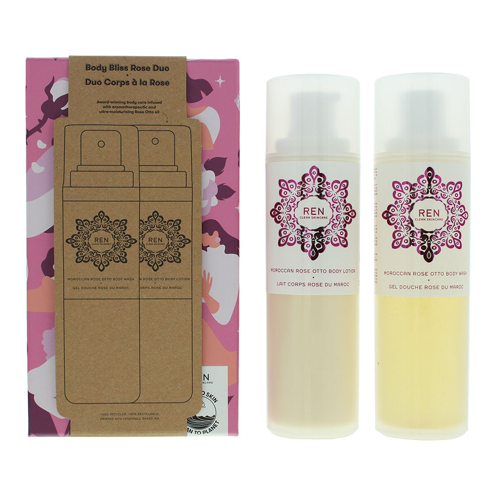 Ren Moroccan Rose Otto Duo 100ml Body Wash + 100ml Body Lotion - Glow Empire