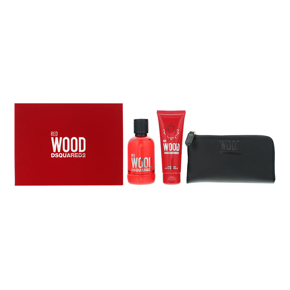 Dsquared2 Red Wood 3-Piece Gift Set (Eau de Toilette 100ml, Shower Gel 100ml, Wallet) - Glow Empire