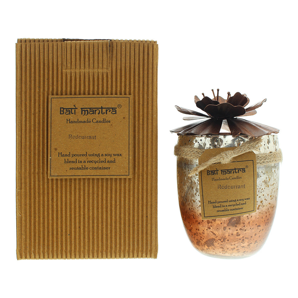 Bali Mantra Hibiscus Glass Copper Candle 500g - Redcurrant - Glow Empire