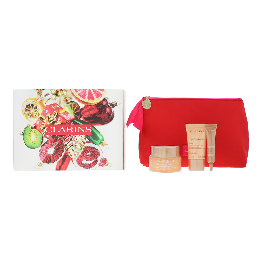 Clarins Extra-Firming 3 Piece Gift Set Day Cream 50ml - Phyto Serum 10ml - Night Cream 15ml - Glow Empire