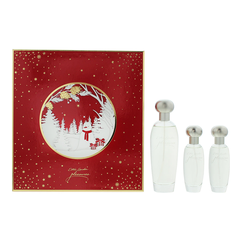 Estée Lauder Pleasures Gift Set 100ml EDP + 30ml EDP + 30ml EDP - Glow Empire