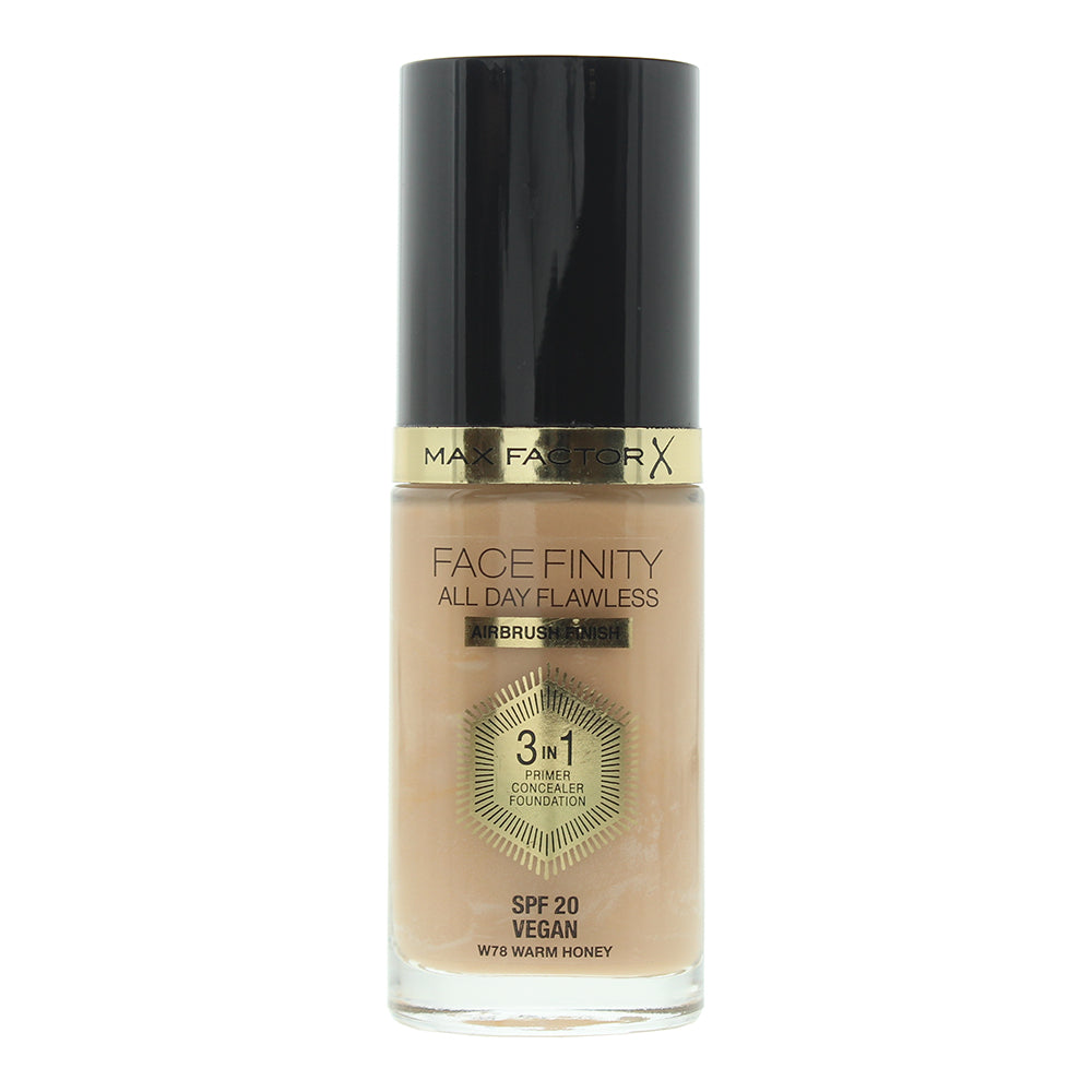 Max Factor Face Finity All Day Flawless 3-in-1 78 Warm Honey Foundation 30ml - Glow Empire