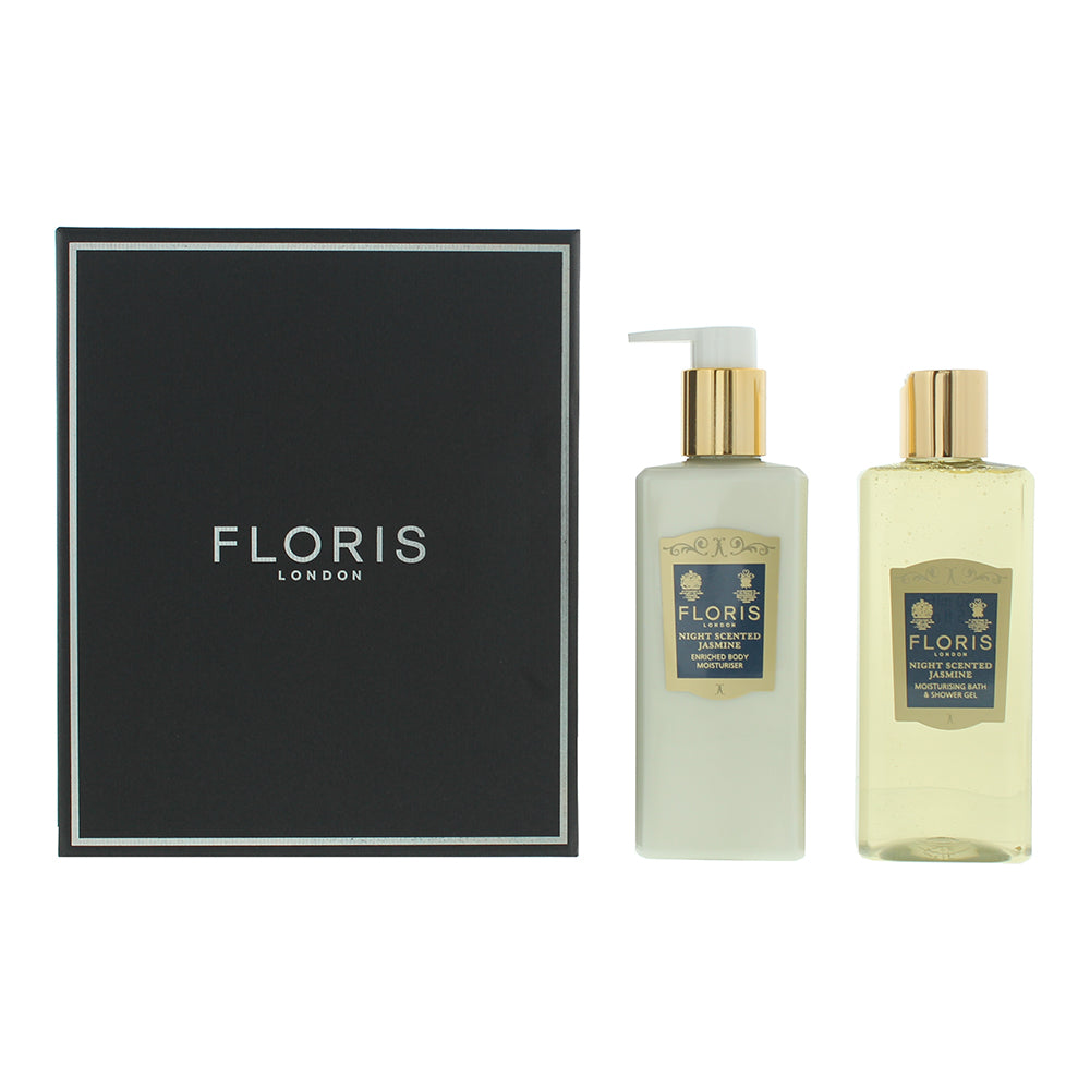 Floris Night Scented Jasmine 2-Piece Gift Set (Body Lotion 250ml, Shower Gel 250ml) - Glow Empire
