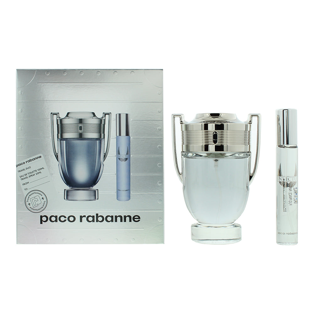 Paco Rabanne Invictus 2 Piece Gift Set: Eau de Toilette 100ml - Eau de Toilette 20ml - Glow Empire