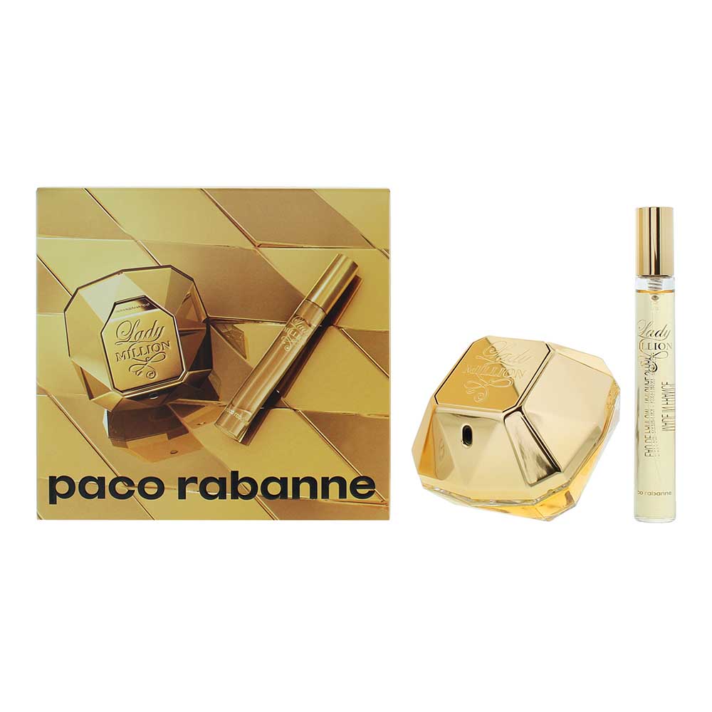 Paco Rabanne Lady Million 2 Piece Gift Set: Eau de Parfum 50ml - Eau de Parfum 10ml - Glow Empire