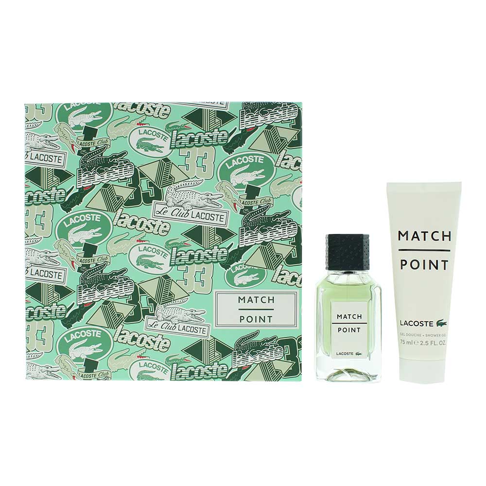 Lacoste Match Point 2 Piece Gift Set Eau de Toilette 50ml - Shower Gel 75ml - Glow Empire