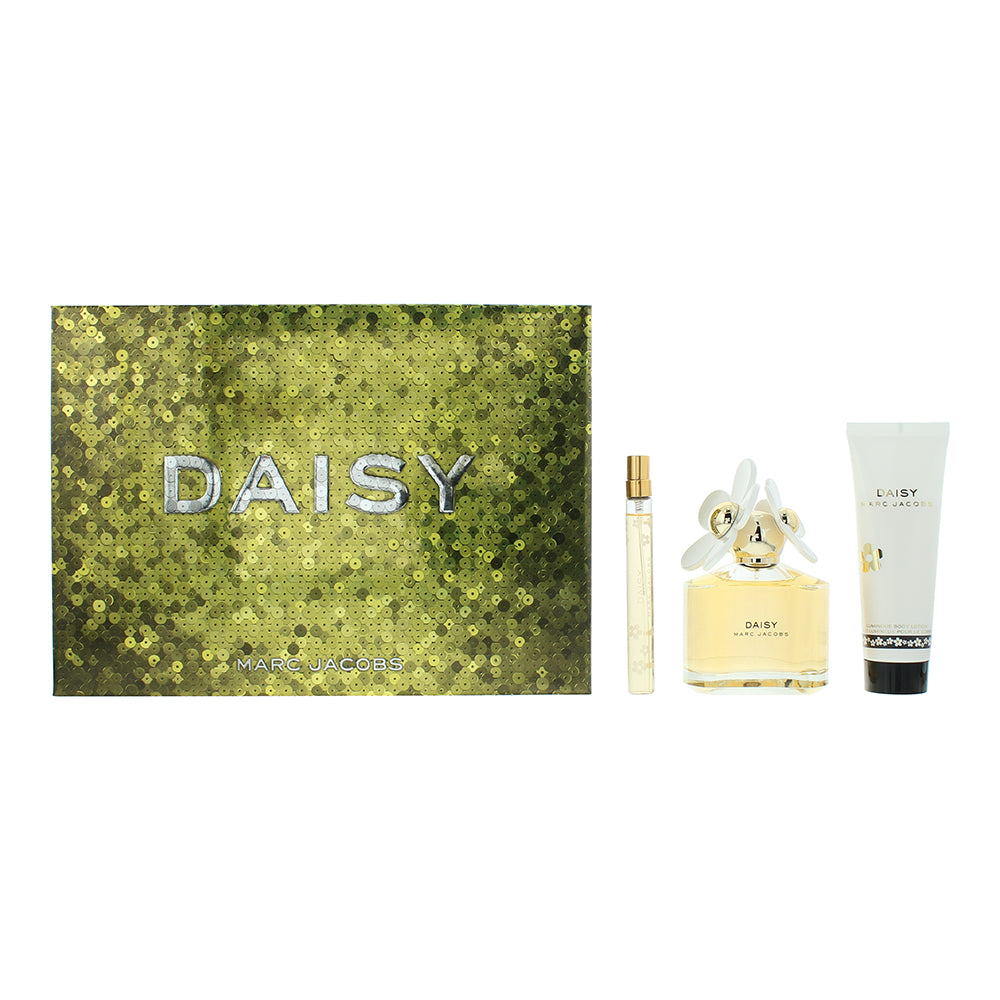 Marc Jacobs Daisy 3 Piece Gift Set Eau de Toilette 100ml - Body Lotion 75ml - Eau de Toilette 10ml - Glow Empire