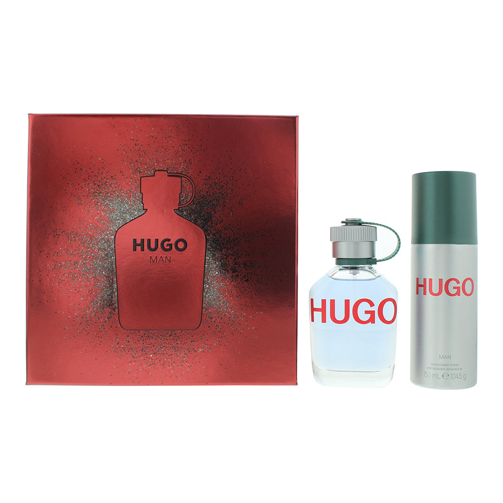 Hugo Boss Hugo Man 2 Piece Gift Set Eau de Toilette 75ml - Deodorant Spray 150ml - Glow Empire