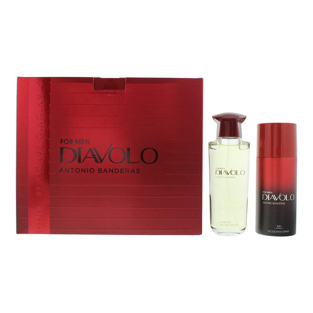 Antonio Banderas Diavolo For Men Gift Set 100ml EDT + 150ml Deodorant - Glow Empire