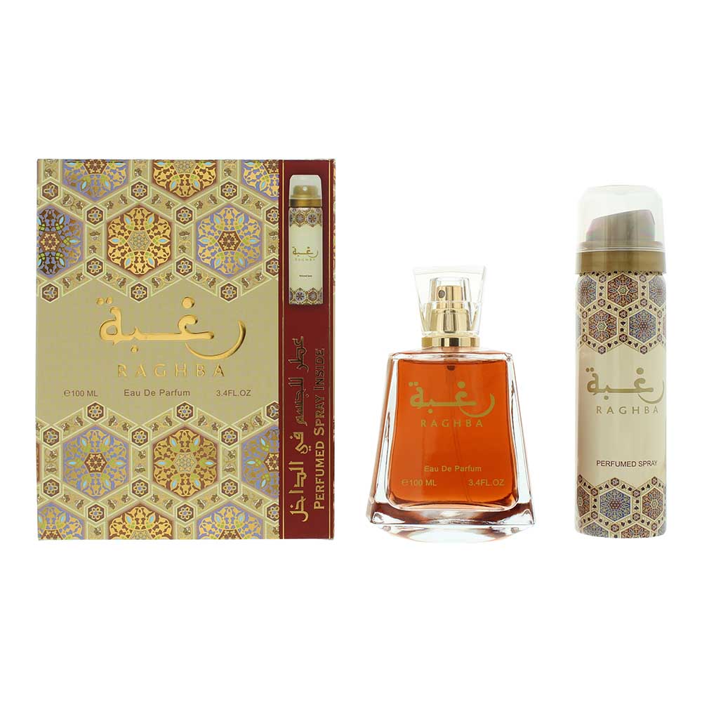 Lattafa Perfumes Raghba Gift Set 100ml EDP + 50ml Deodorant - Glow Empire