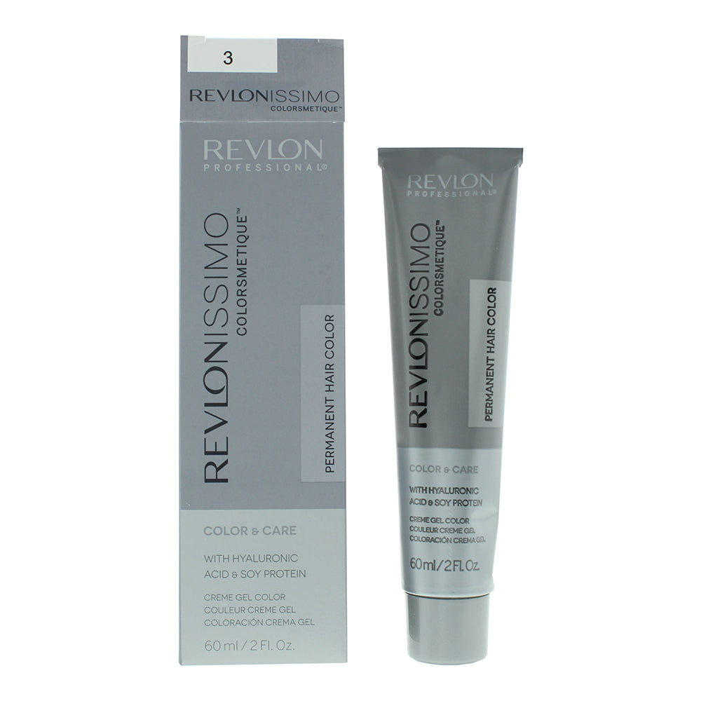 Revlon Revlonissimo Colorsmetique Permanent Hair Color 60ml - 3 Dark Brown - Glow Empire