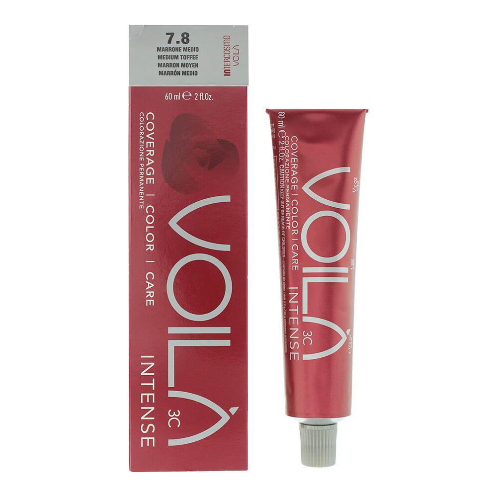 Intercosmo Voila 3C Intense 7.8 Medium Toffee Hair Color 60ml - Glow Empire