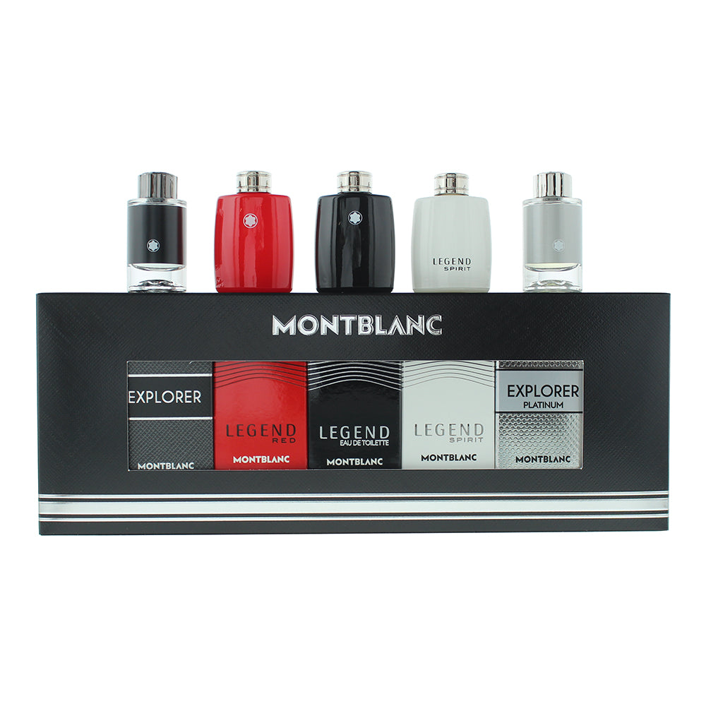 Mont Blanc Miniatures Gift Set 4.5ml Legend EDT + 4.5ml Legend Red EDT + 4.5ml Explorer EDP + 4.5ml Legend Spirit EDT + 4.5ml Explorer Platinum EDP - Glow Empire