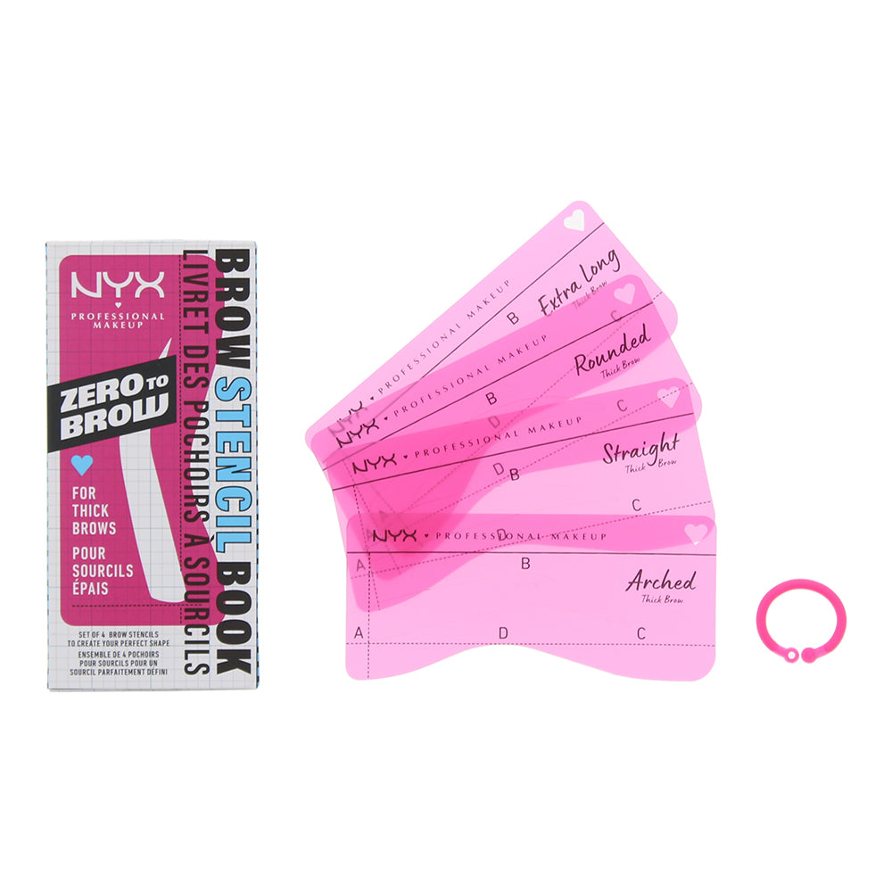 Nyx Zero To Brow Eyebrow Stencils 4 Pieces - For Thick Brows - Glow Empire