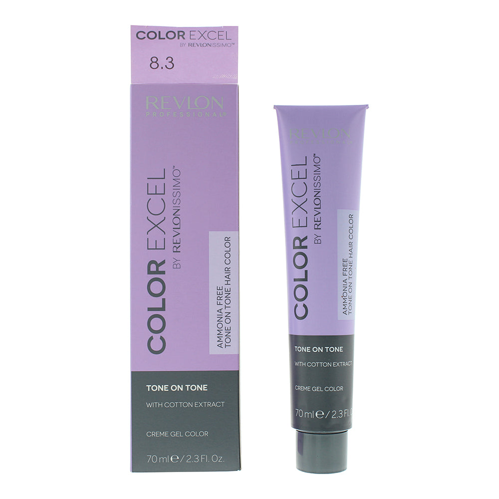 Revlon Revlonissimo Color Excel Creme Gel Hair Colour 70ml - 8.3 Light Golden Blonde - Glow Empire