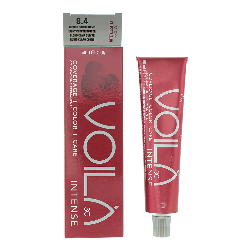 Intercosmo Voila 3C Intense 8.4 Light Copper Blonde Hair Color 60ml - Glow Empire