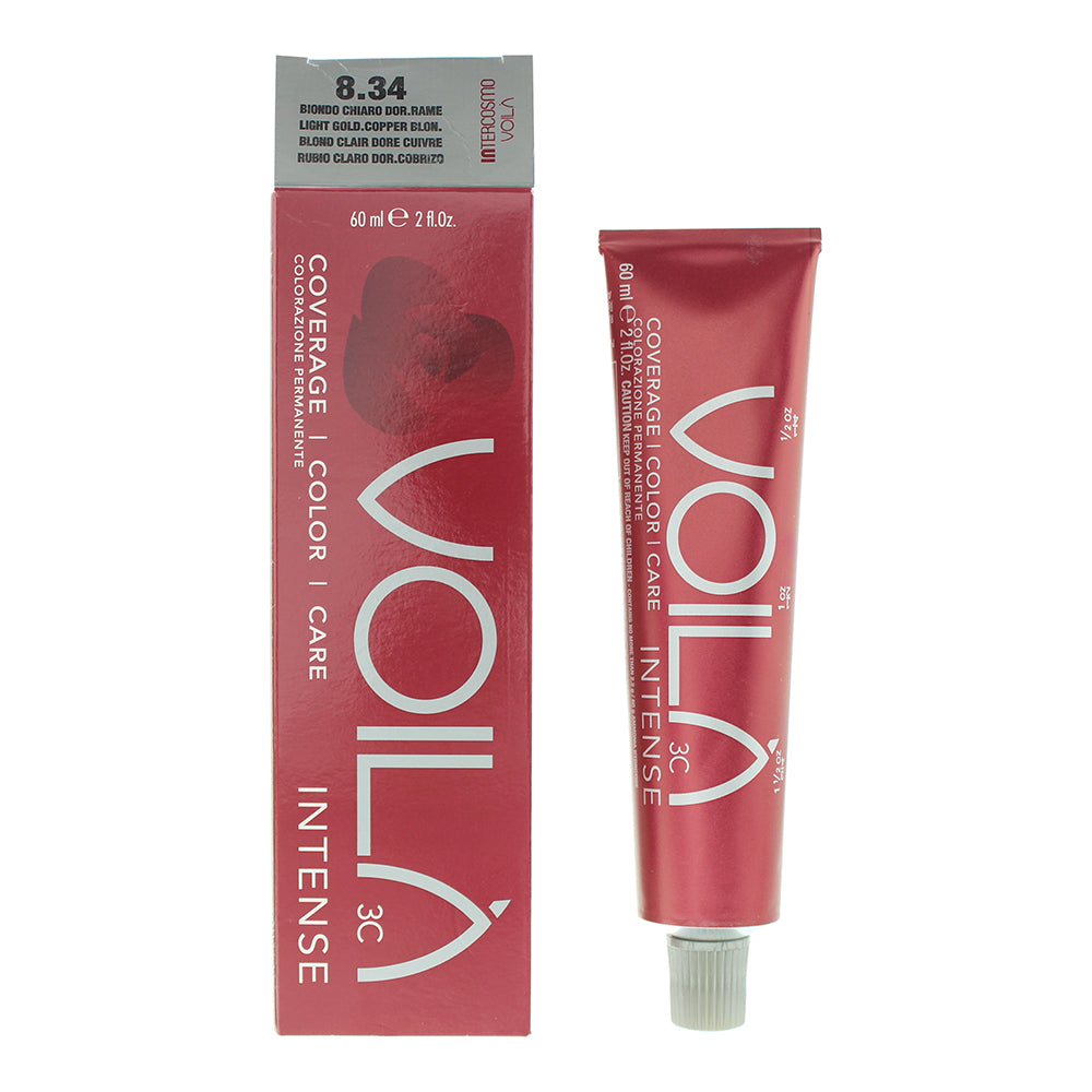 Intercosmo Voila 3C Incense 8.34 Light Golden Copper Blonde Hair Color 60ml - Glow Empire