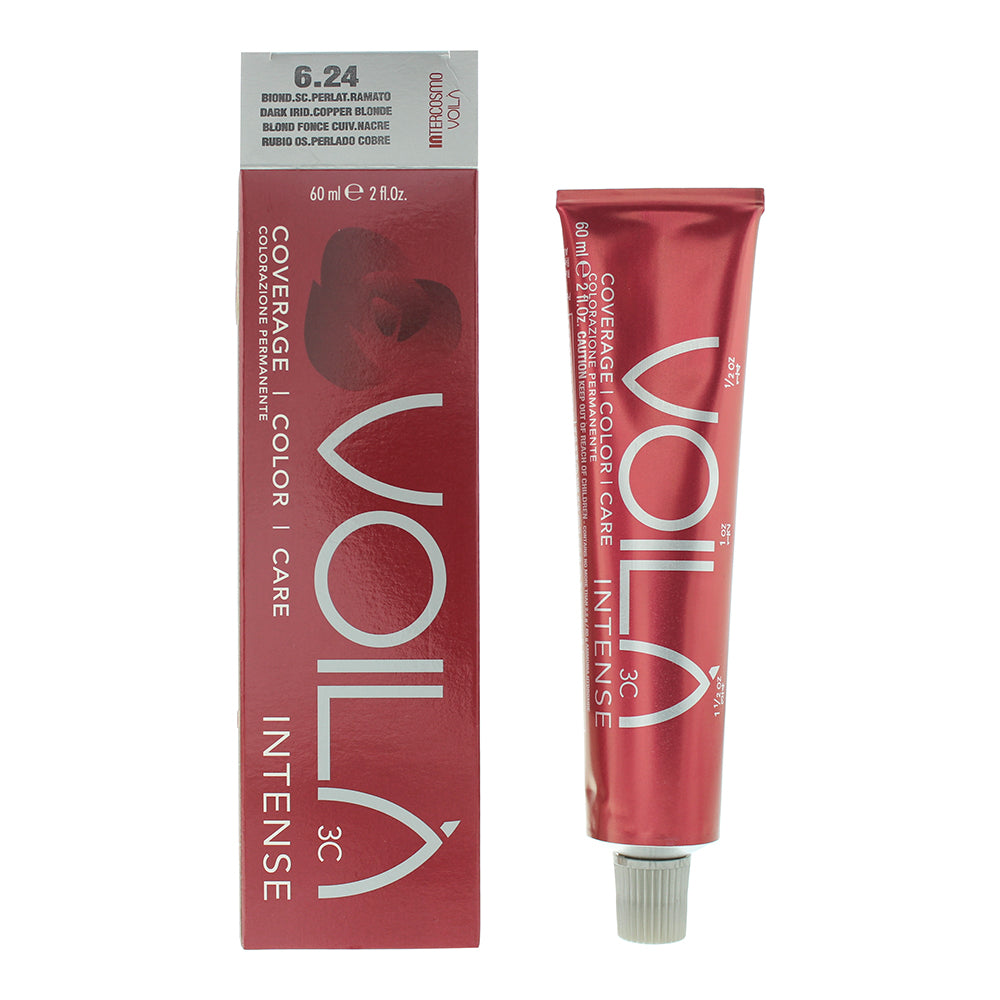 Intercosmo Voila Intense Hair Color 60ml - 6.24 Dark Iridescent Copper Blonde - Glow Empire