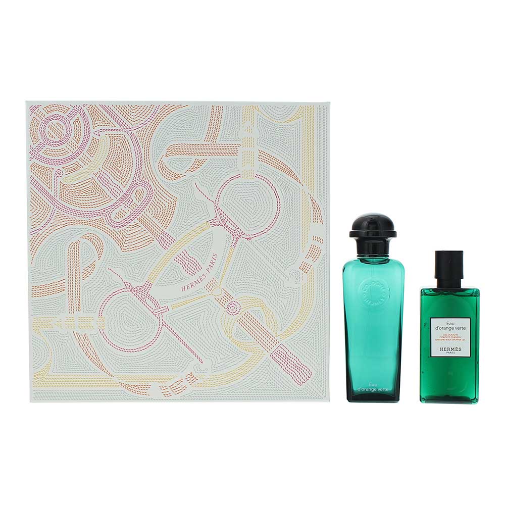 Hermès Eau d'Orange Verte Gift Set 100ml EDC + 80ml Hair & Body Shower Gel - Glow Empire