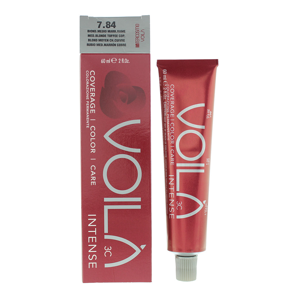 Intercosmo Voilà 3C Intense 60ml - 7.84 Medium Blonde Toffee Copper - Glow Empire