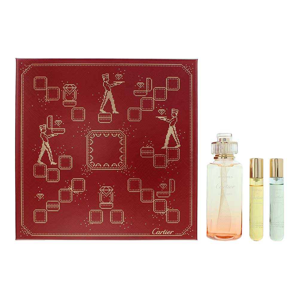 Cartier Rivières de Cartier Discovery Set 100ml Insouciance EDT + 10ml Allégresse EDT + 10ml Luxuriance EDT - Glow Empire