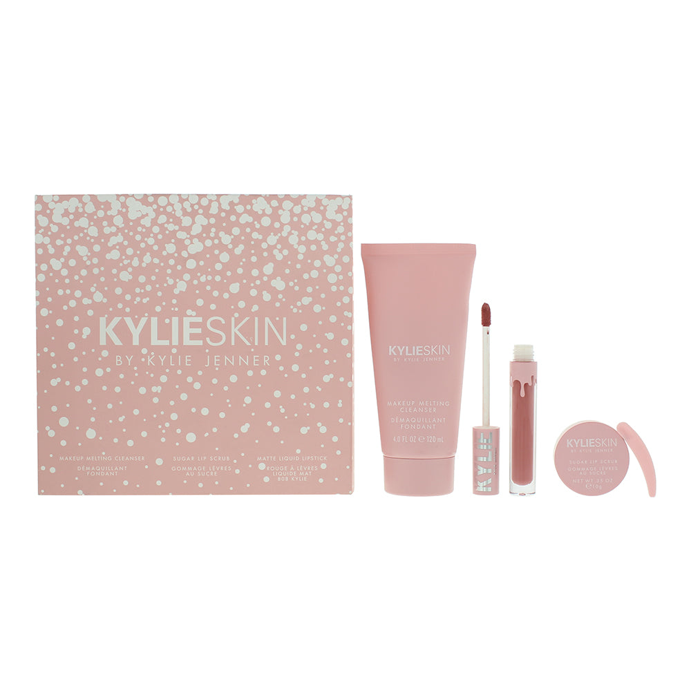 Kylie By Kylie Jenner Kylie Skin Gift Set 120ml Cleanser + 10g Lip Scrub + 3ml Liquid Lipstick - Glow Empire