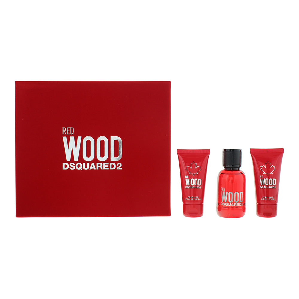Dsquared2 Red Wood 3-Piece Gift Set (Eau de Toilette 50ml, Body Lotion 50ml, Shower Gel 50ml) - Glow Empire