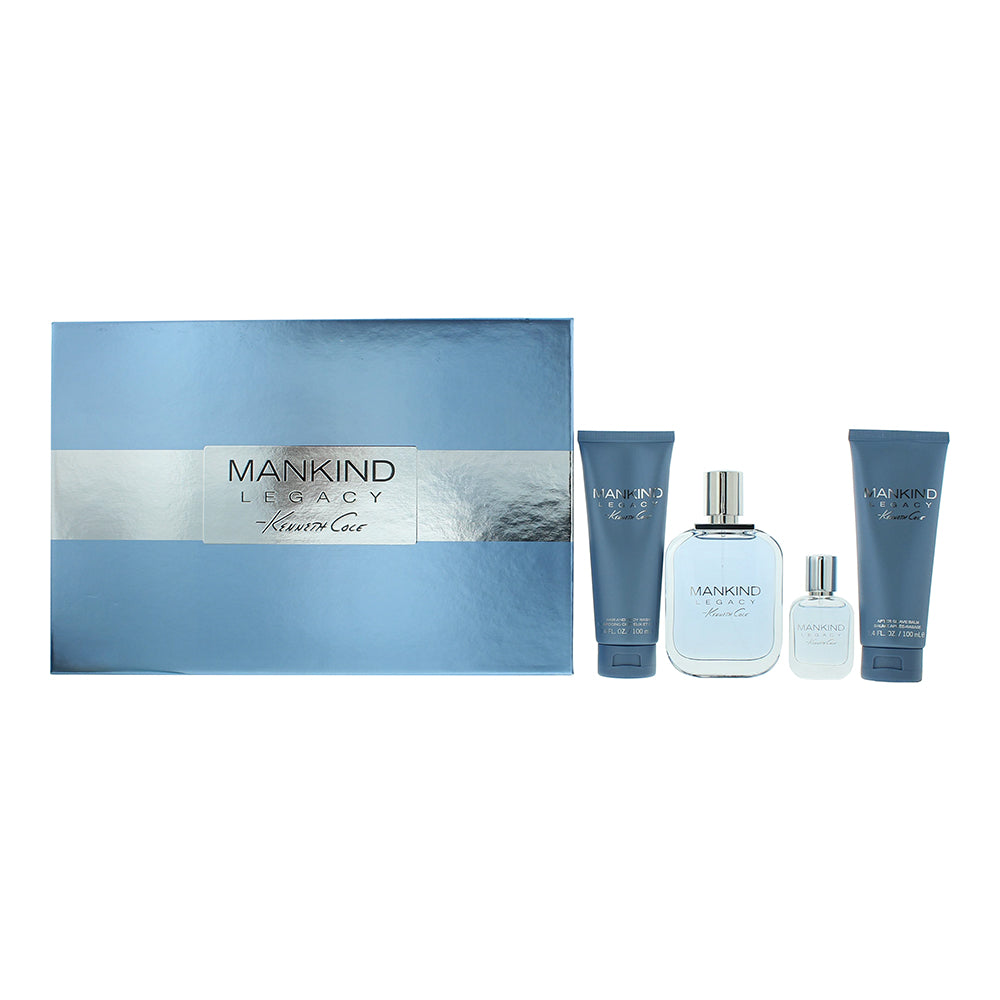 Kenneth Cole Mankind Legacy Gift Set 100ml EDT + 30ml EDT + 100ml Aftershave Balm + 100ml Shower Gel - Glow Empire