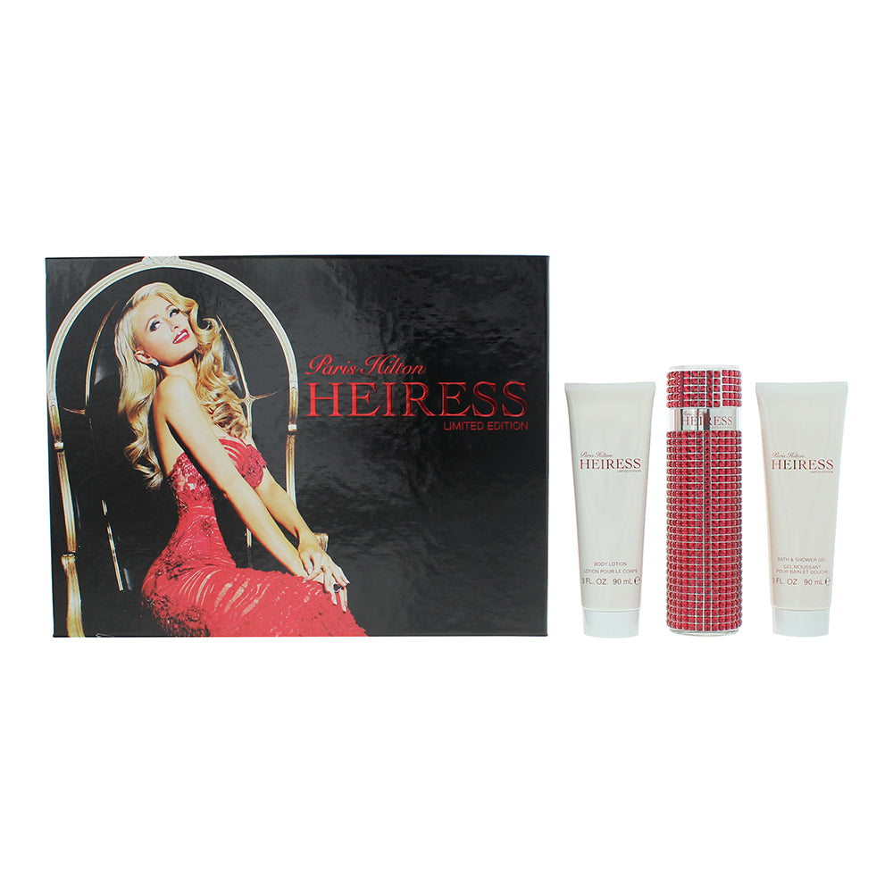 Paris Hilton Heiress Limited Edition Gift Set 100ml EDP + 90ml Bath & Shower Gel + 90ml Body Lotion - Glow Empire
