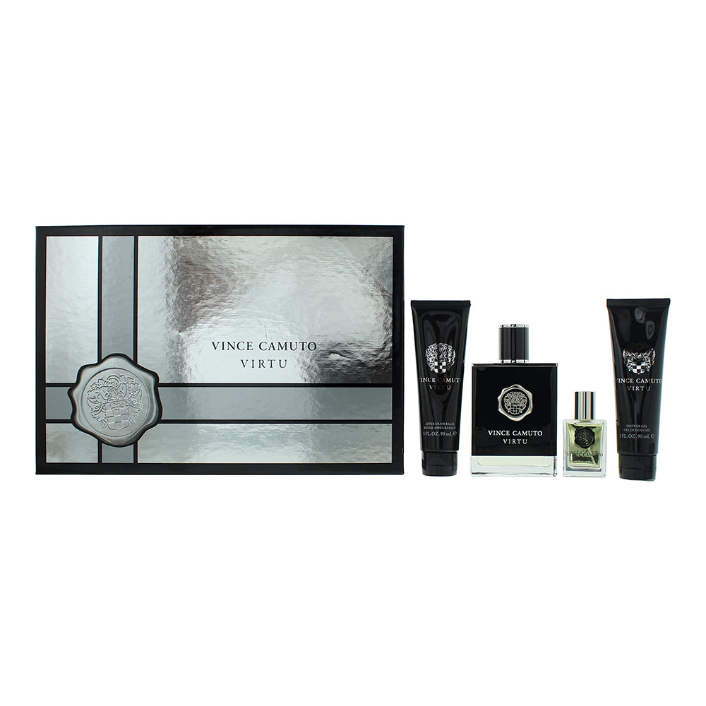 Vince Camuto Virtu Gift Set 100ml EDT + 15ml EDT + 90ml Aftershave Balm + 90ml Shower Gel - Glow Empire