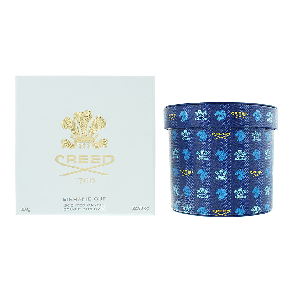 Creed Birmanie Oud Blue Leather Candle 650g - Glow Empire