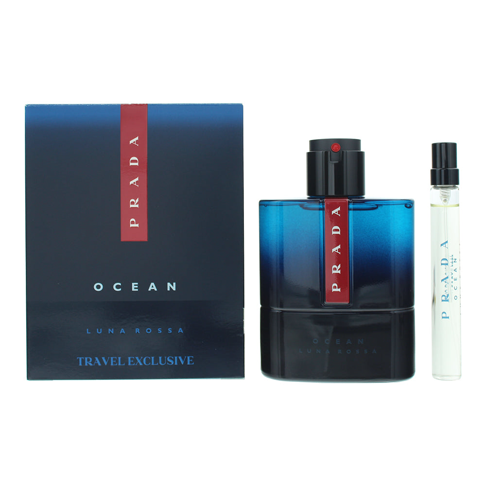 Prada Luna Rossa Ocean 2-Piece Gift Set Eau de Toilette 100ml, Eau de Toilette 10ml - Glow Empire