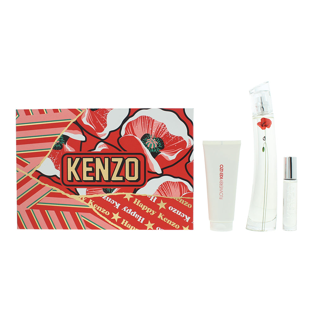 Kenzo Flower by Kenzo La Récolte Parisienne Gift Set 75ml EDP + 10ml EDP + 75ml Body Lotion - Glow Empire
