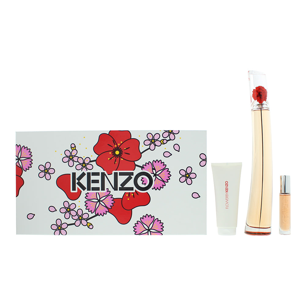 Kenzo Flower by Kenzo L'Absolue Gift Set 100ml EDP + 10ml EDP + 75ml Body Lotion - Glow Empire