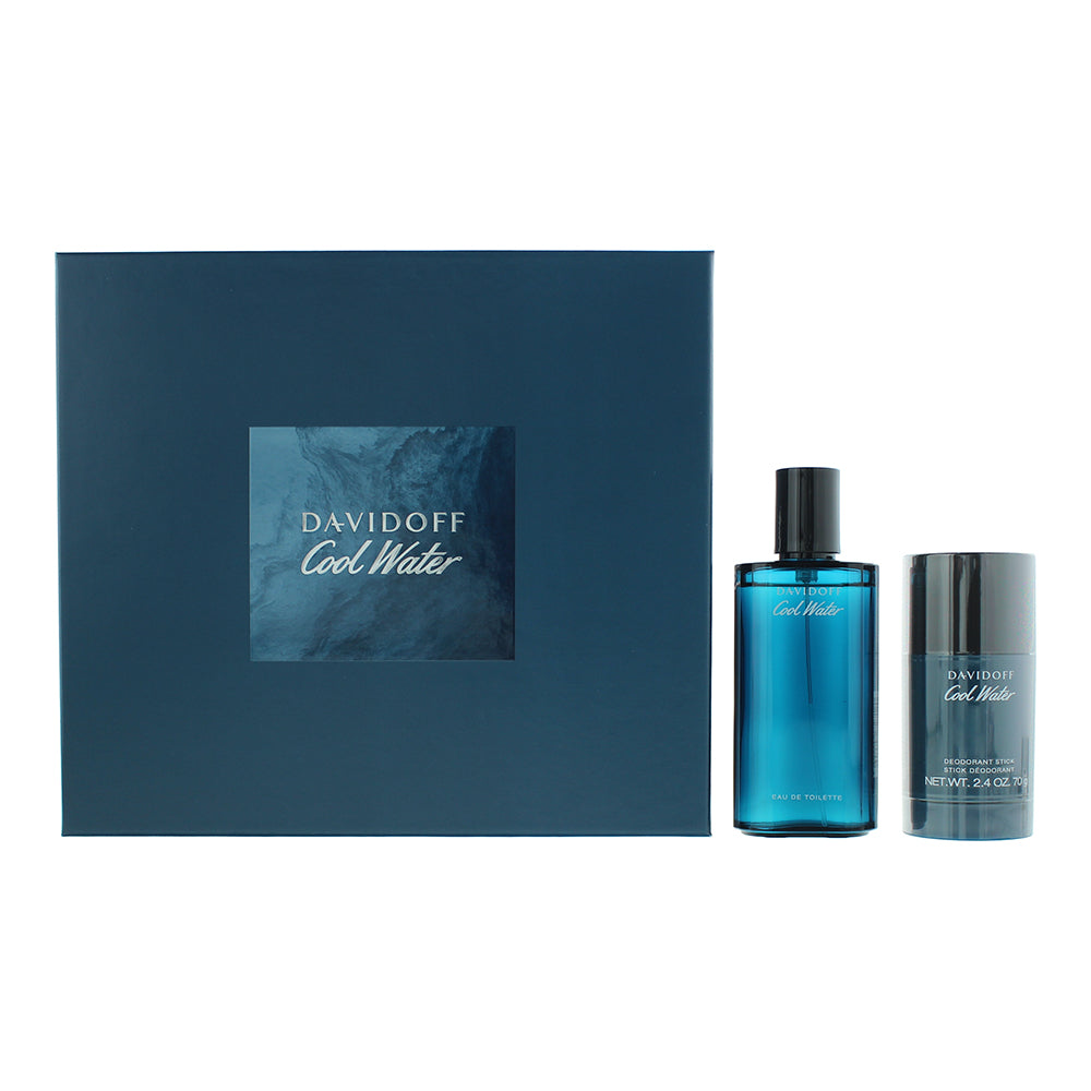 Davidoff Cool Water 2 Piece Gift Set Eau de Toilette 75ml - Deodorant Stick 70g - Glow Empire