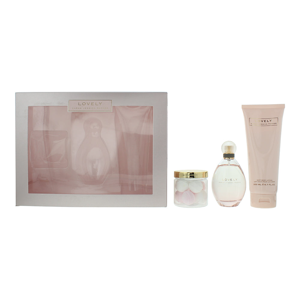 Sarah Jessica Parker Lovely 3-Piece Gift Set Eau de Parfum 100ml, Body Lotion 200ml, Bath Bombs 70g - Glow Empire