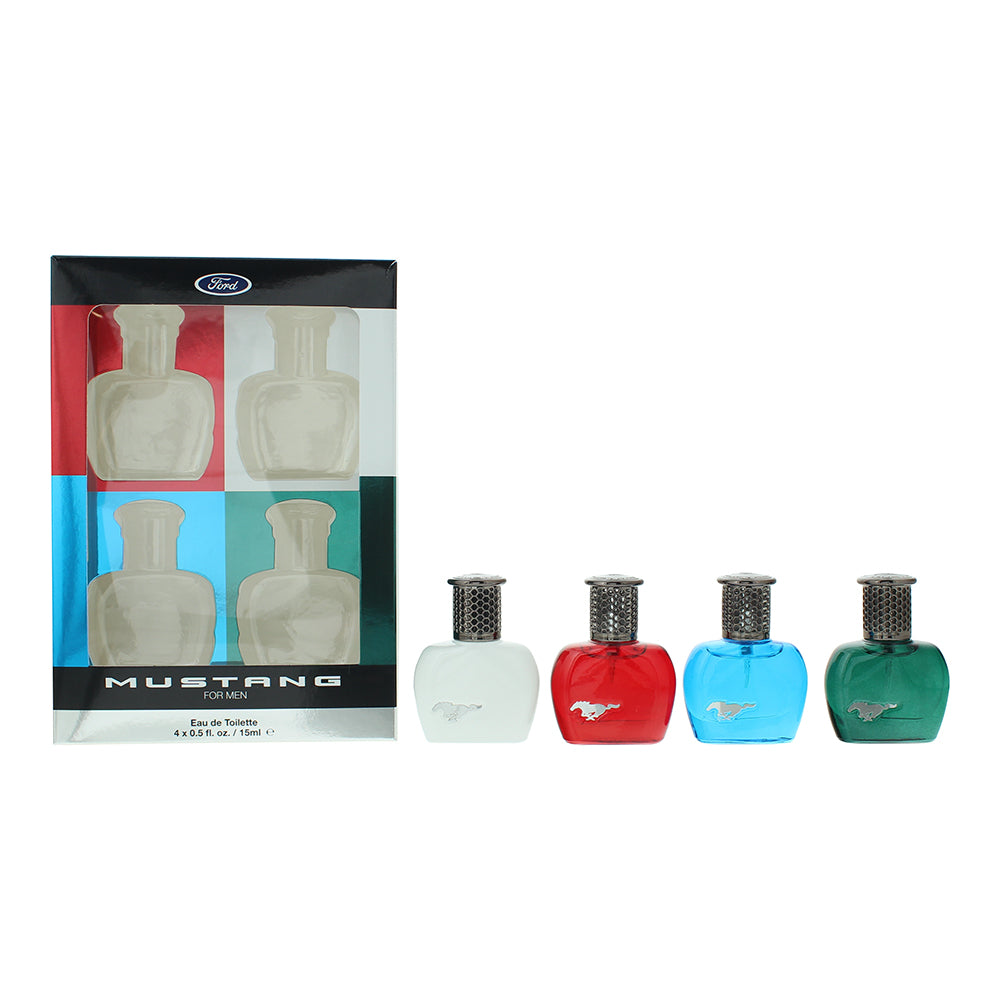Mustang Gift Set 15ml Red EDT + 15ml White EDT + 15ml Blue EDT + 15ml Green EDT - Glow Empire