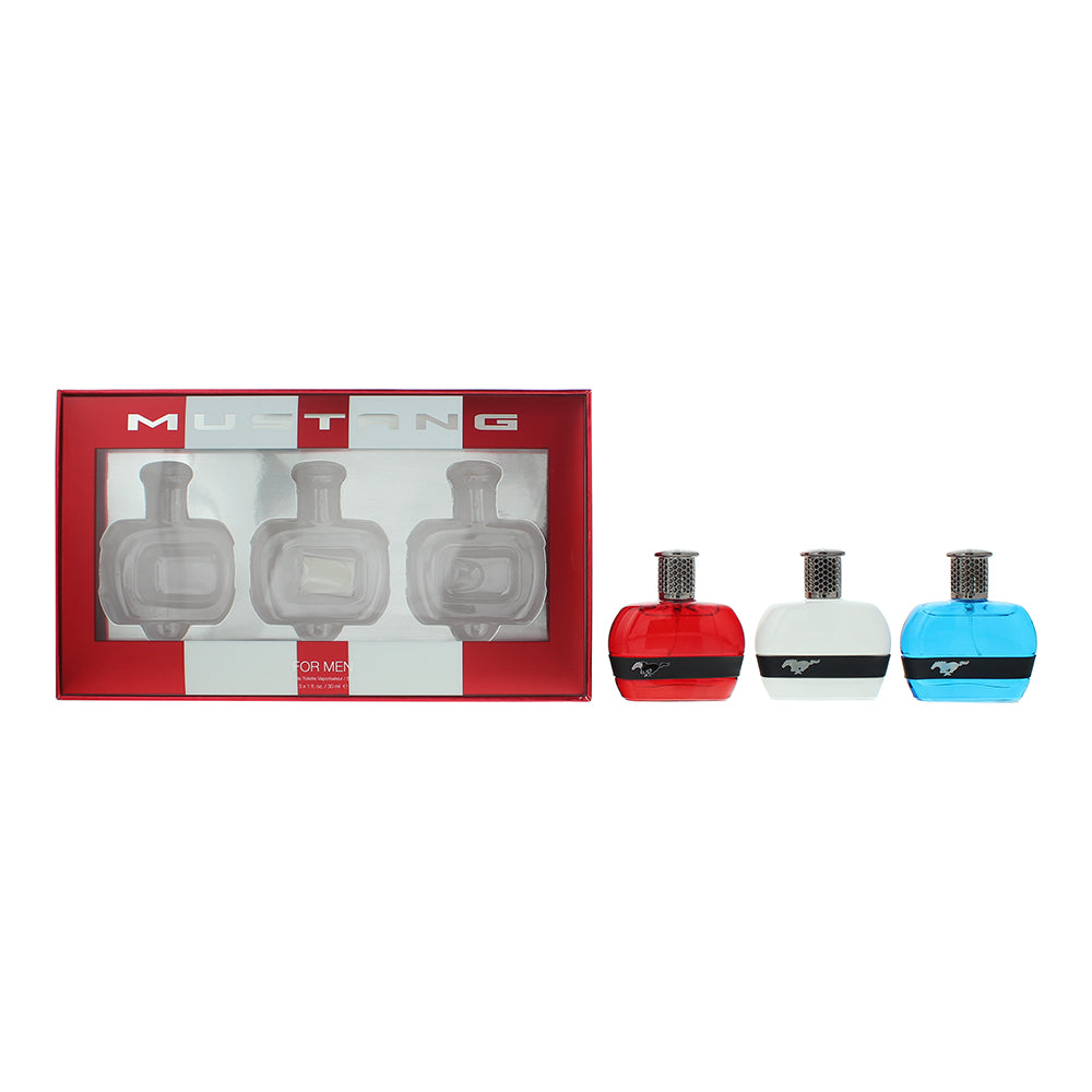 Mustang Gift Set 30ml Red EDT + 30ml White EDT + 30ml Blue EDT - Glow Empire