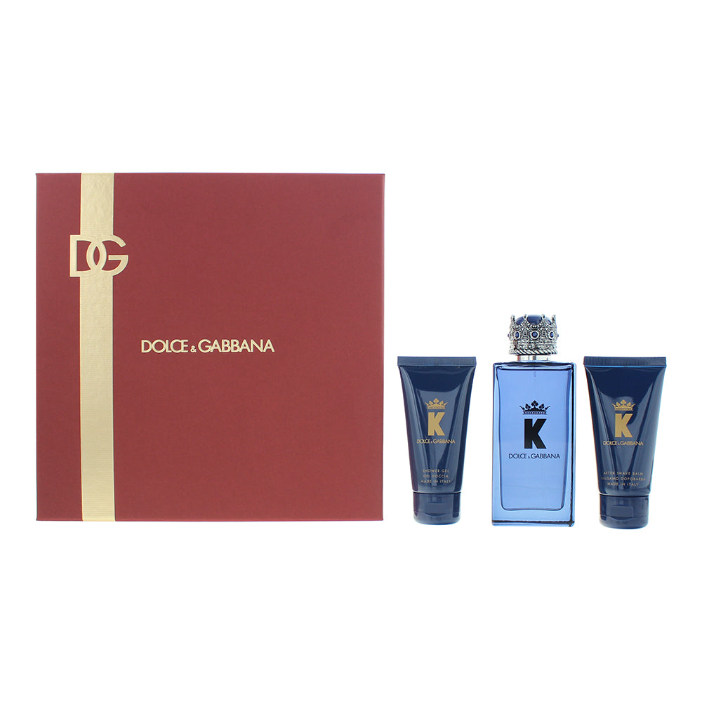 Dolce & Gabbana K 3 Piece Gift Set Eau de Parfum 100ml - Aftershave Balm 50ml - Shower Gel 50ml - Glow Empire
