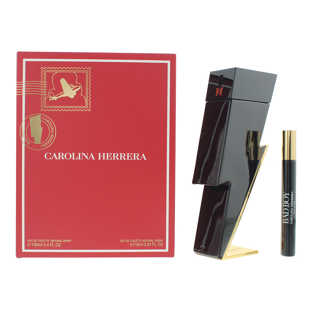 Carolina Herrera Bad Boy 2 Piece Gift Set: Eau de Toilette 100ml - Eau de Toilette 10ml - Glow Empire