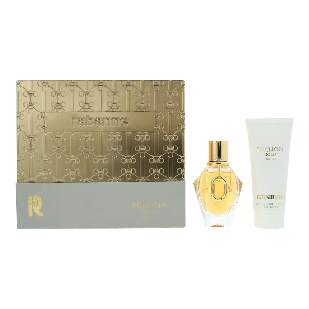 Paco Rabanne Million Gold for Her Gift Set 50ml EDP + 100ml Body Lotion - Glow Empire