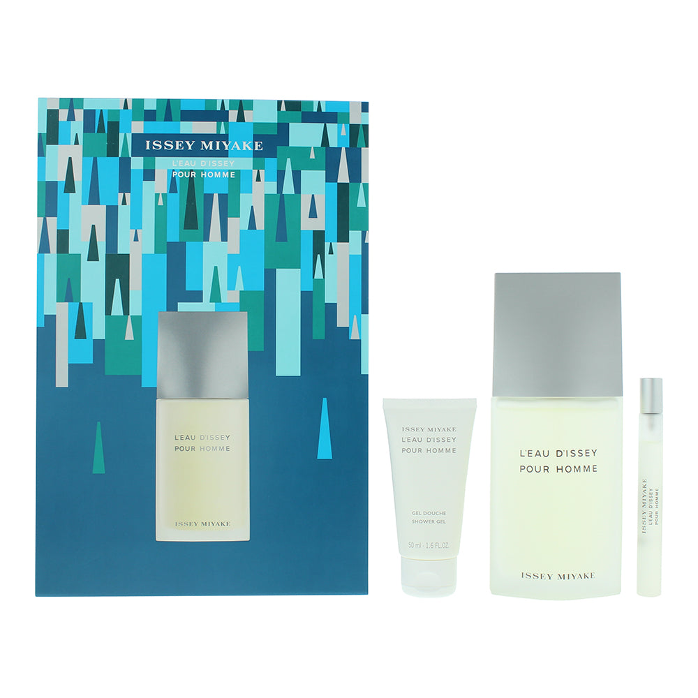 Issey Miyake L'Eau d'Issey Pour Homme Gift Set 125ml EDT + 50ml Shower Gel + 10ml EDT - Glow Empire