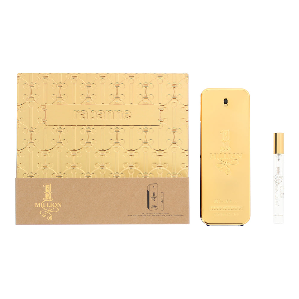 Paco Rabanne 1 Million 2 Piece Gift Set Eau de Toilette 200ml - Eau de Toilette 10ml - Glow Empire