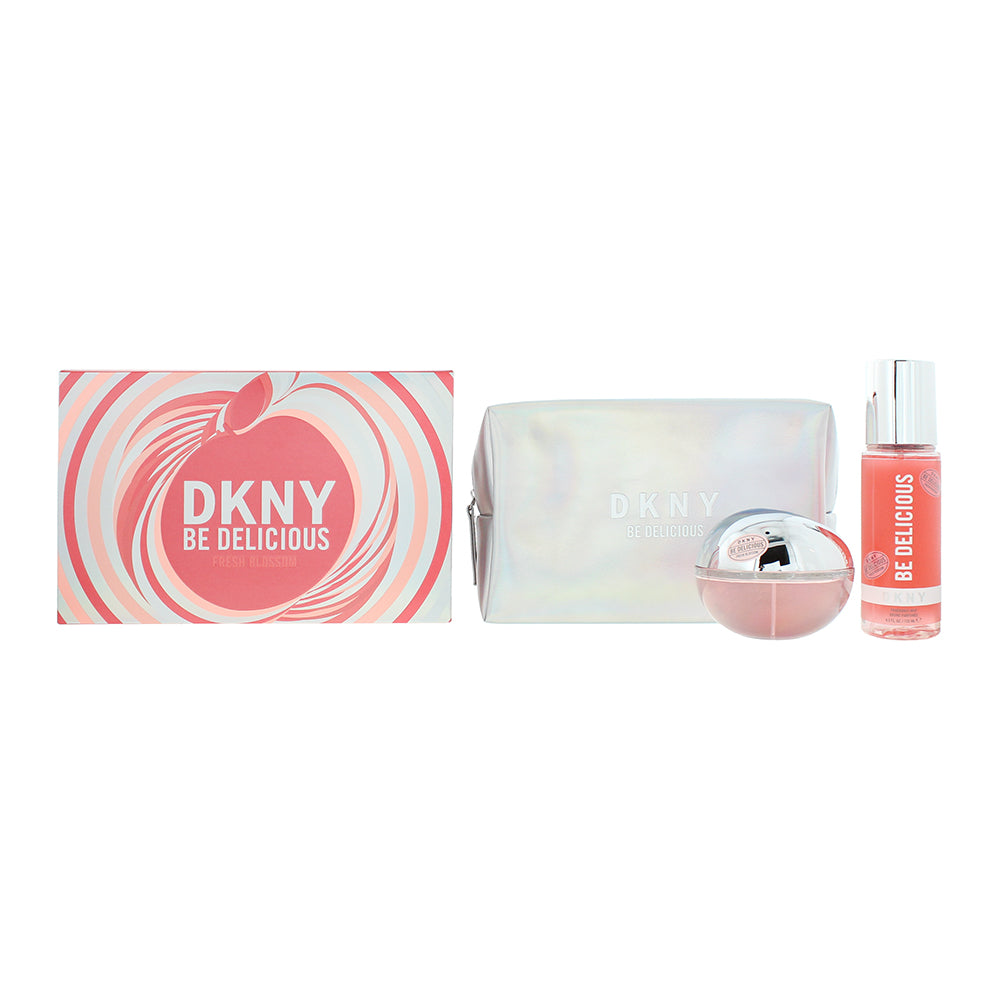 DKNY Be Delicious Fresh Blossom Gift Set 100ml EDP + 125ml Body Mist + Pouch - Glow Empire