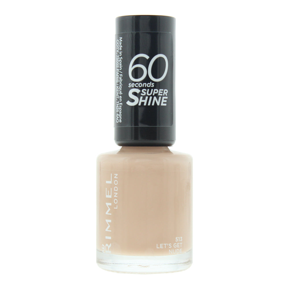 Rimmel 60 Seconds Super Shine Nail Polish 8ml - 513 Let's Get Nude - Glow Empire