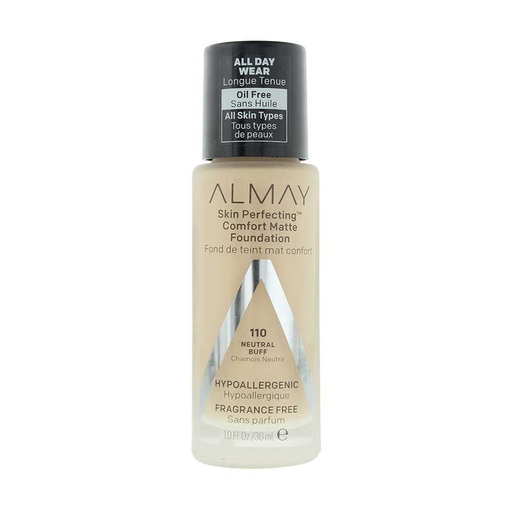 Almay Skin Perfecting Comfort Matte Foundation 30ml - 110 Neutral Buff - Glow Empire