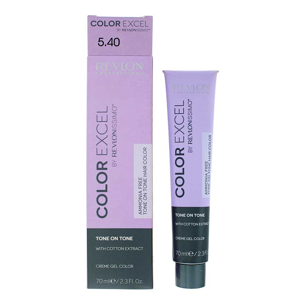 Revlon Color Excel Tone On Tone Creme Gel Color 70ml - 5.40 Intense Light Copper Brown - Glow Empire