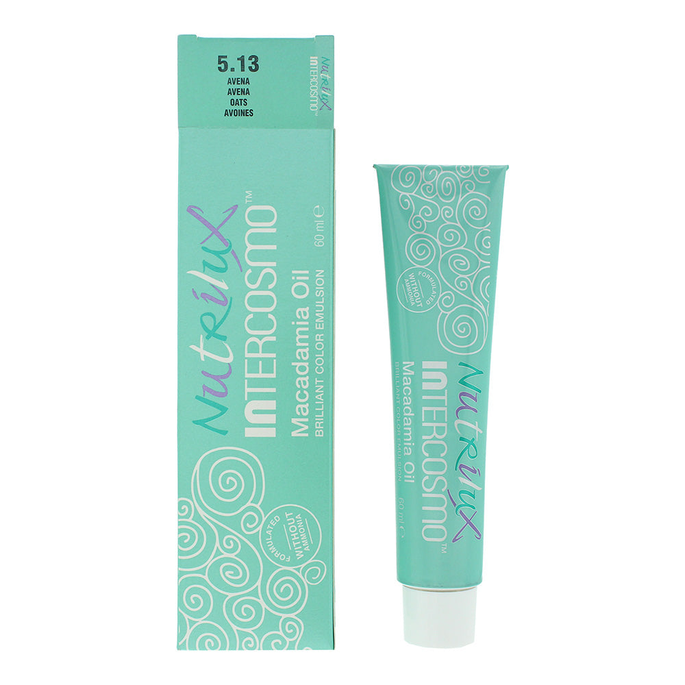 Intercosmo Nutrilux Macadamia Oil Hair Colour 60ml - 5.13 Light Brown Golden Ash - Glow Empire